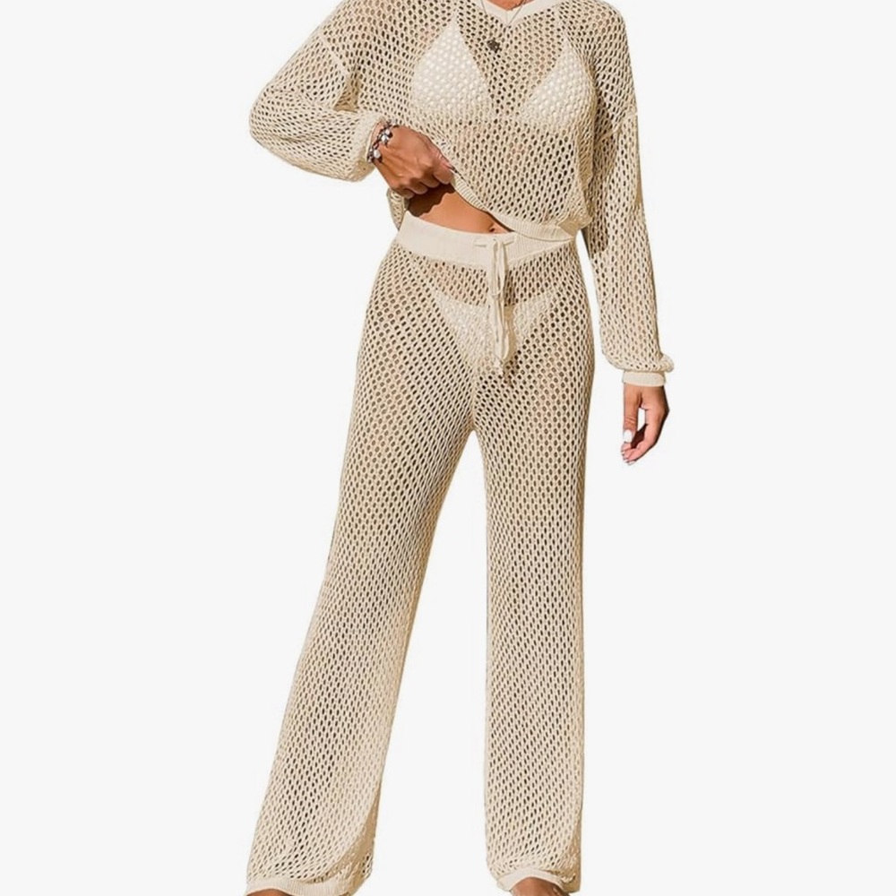 Bathing suit coverr up or beach outfit 2PC Top and Pants